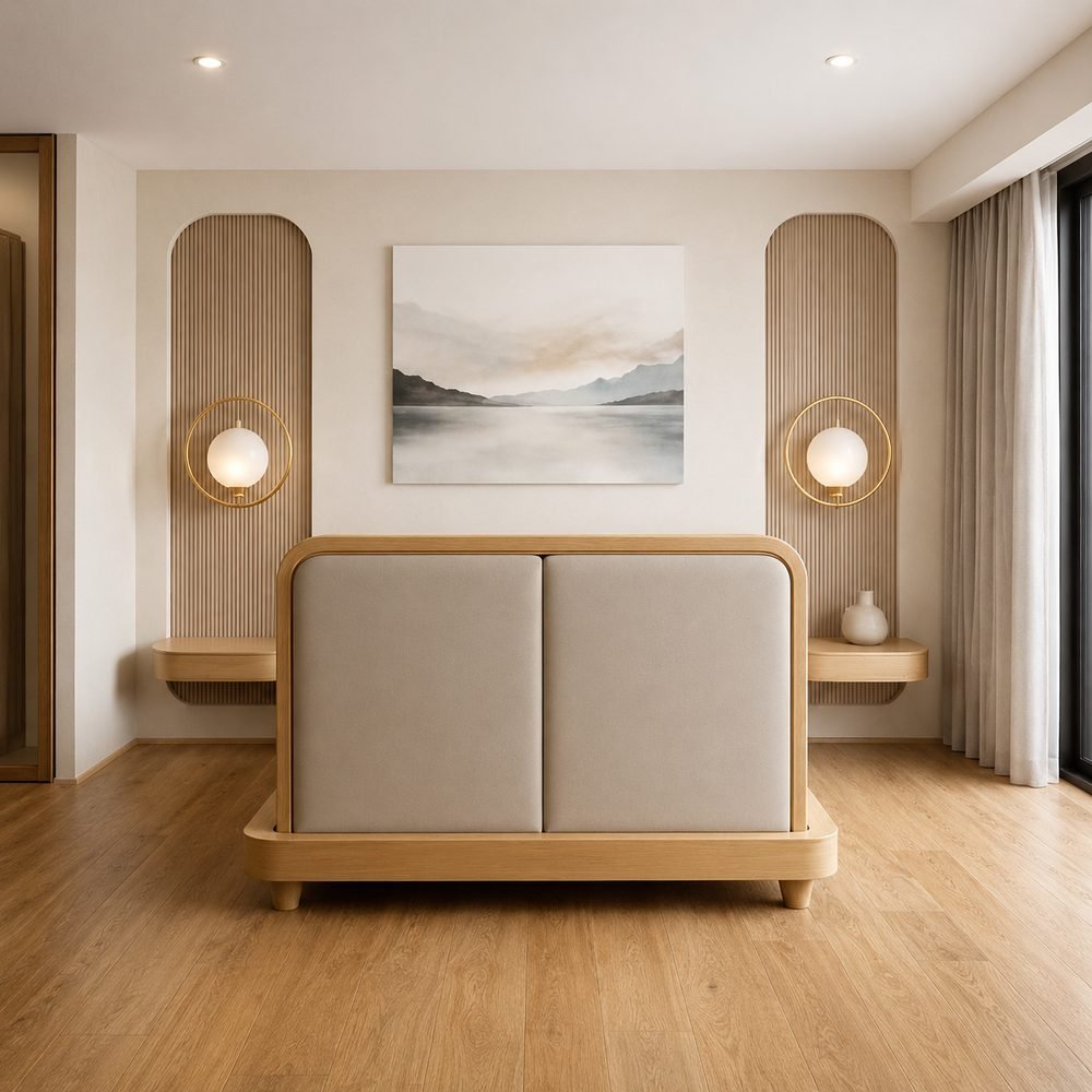 Arco Oak Panel Bed