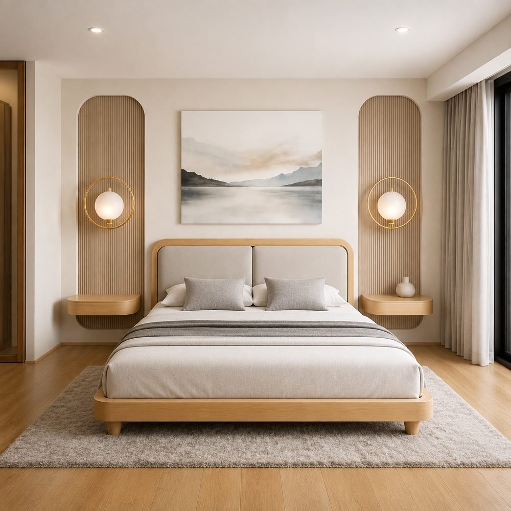 Arco Oak Panel Bed
