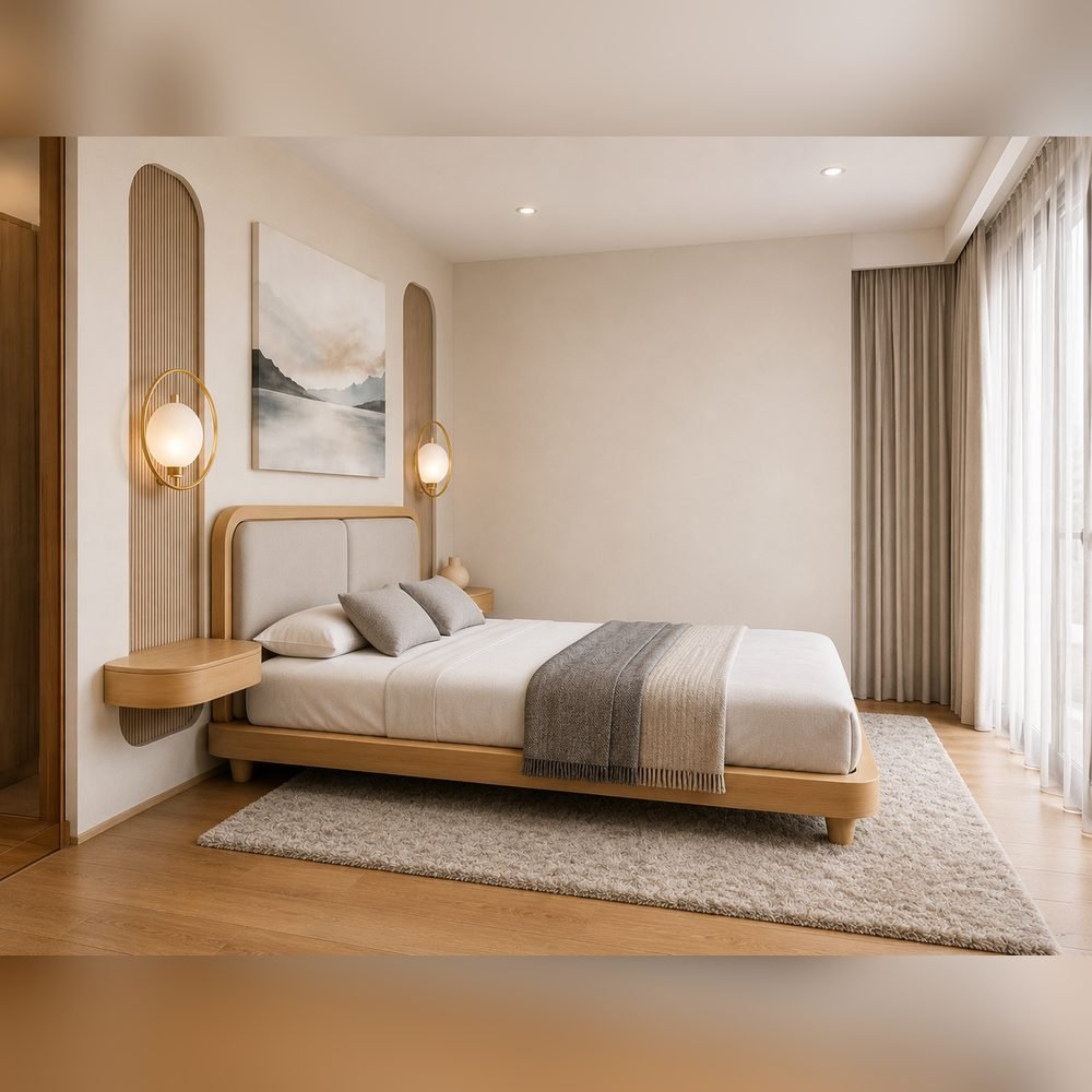Arco Oak Panel Bed
