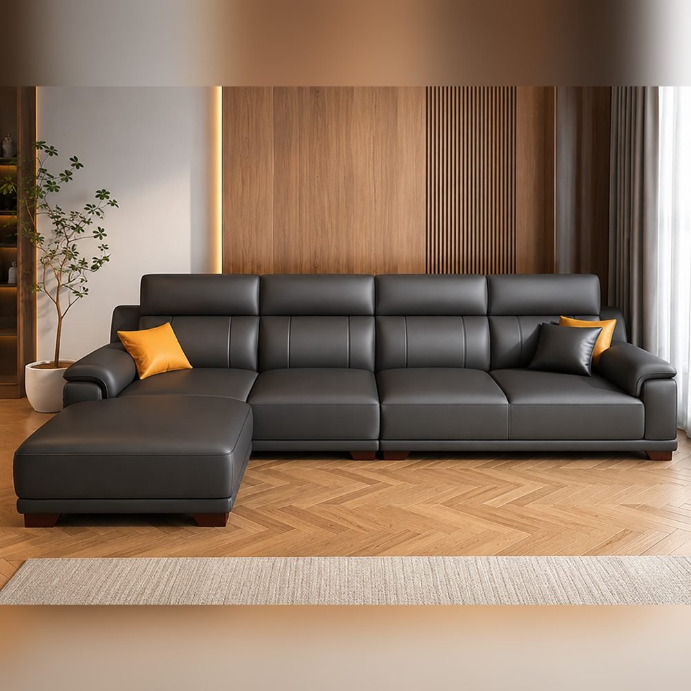 Basalto Leather L-Sofa