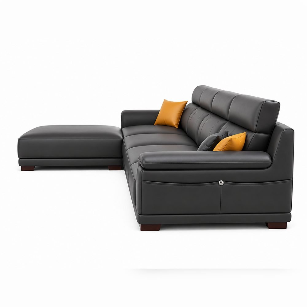 Basalto Leather L-Sofa