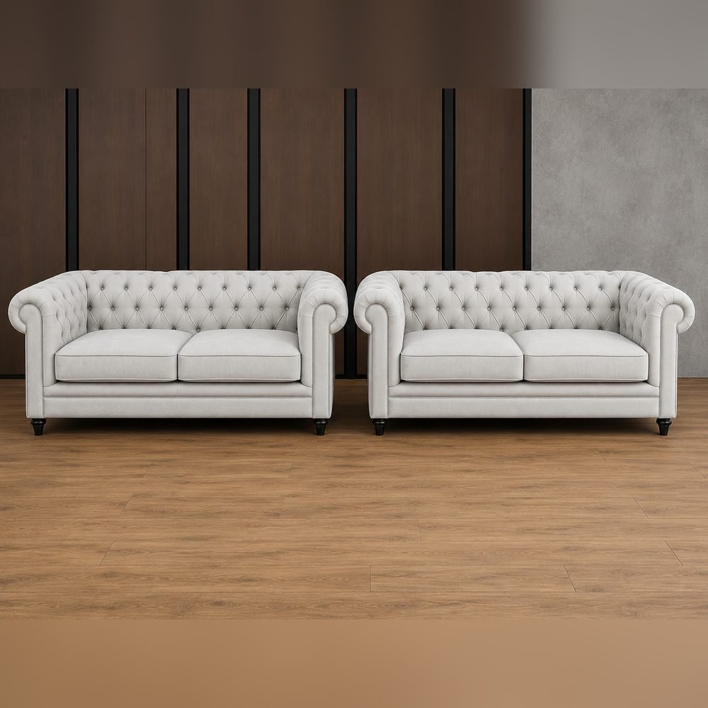 Chester Ivory Tufted Sofa