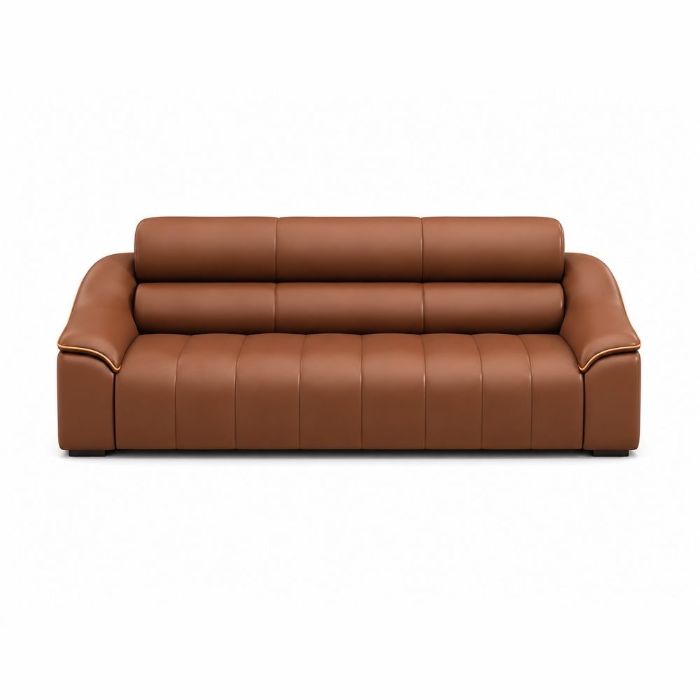 Cognac Leather Sofa Set