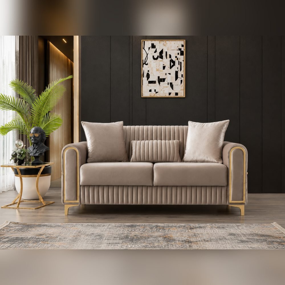 Dorata Gold-Frame Loveseat