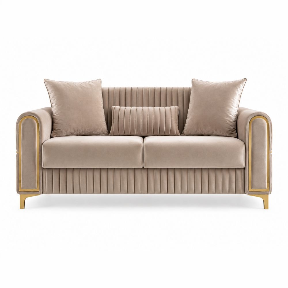 Dorata Gold-Frame Loveseat
