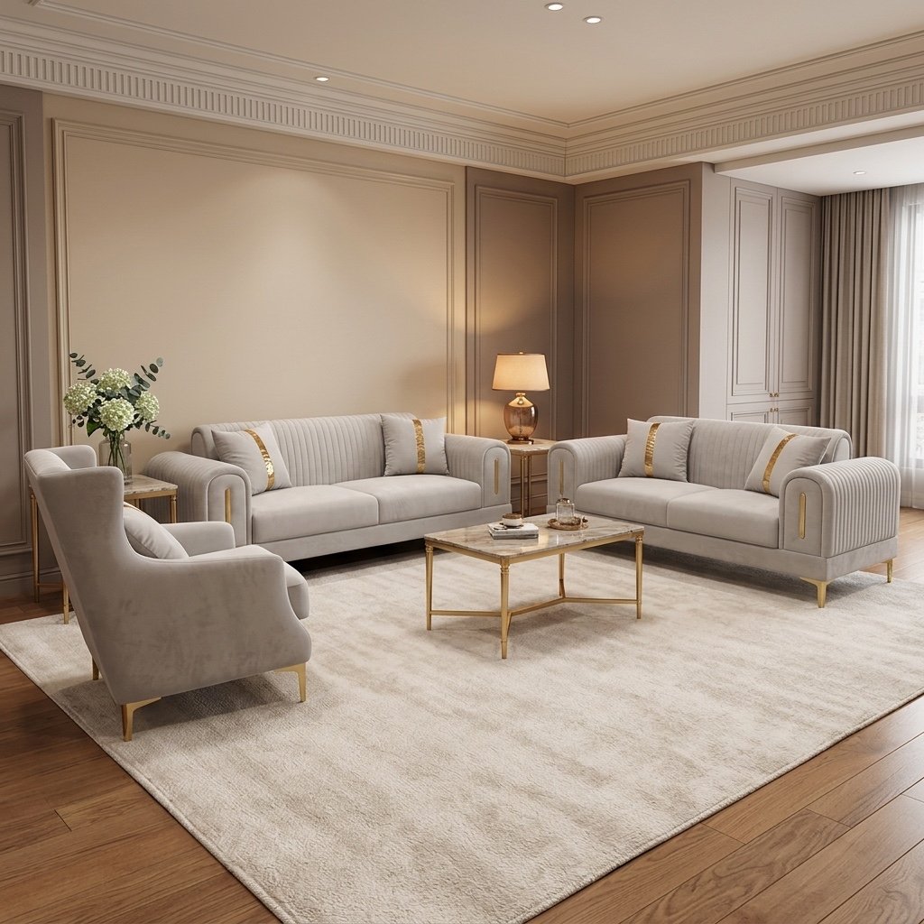 Imperiale Velvet Sofa Set
