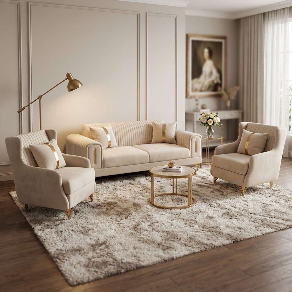 Imperiale Velvet Sofa Set