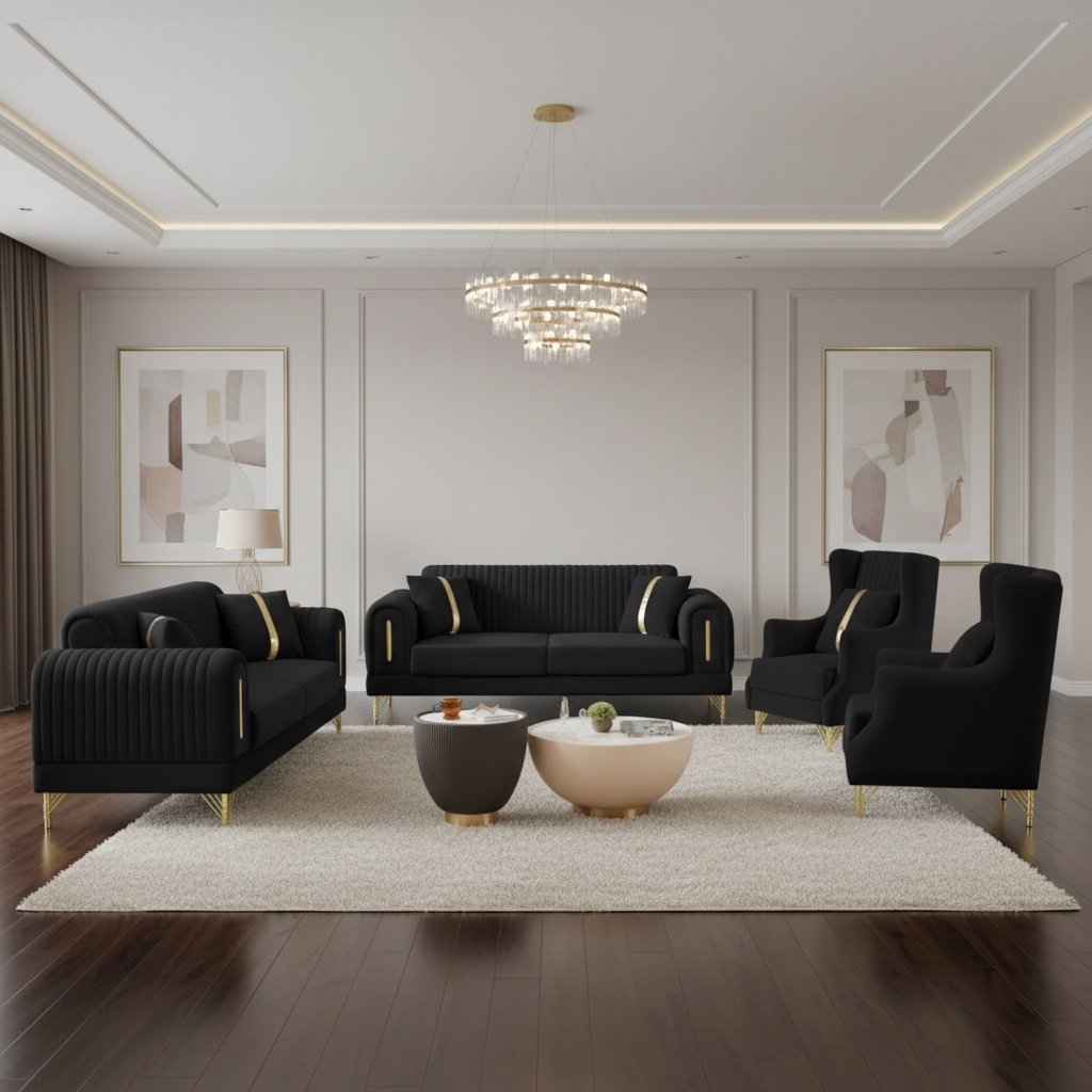 Imperiale Velvet Sofa Set