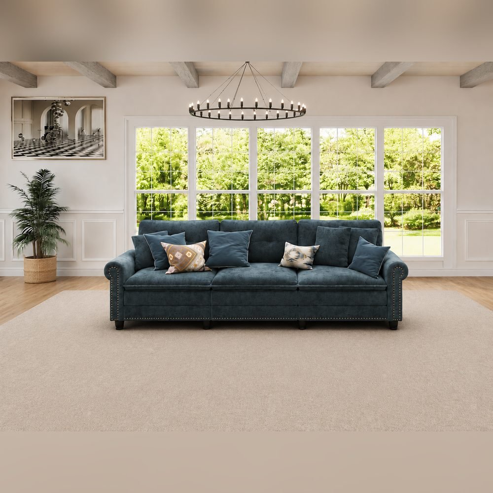 Indigo Pillow-Back Sofa Set