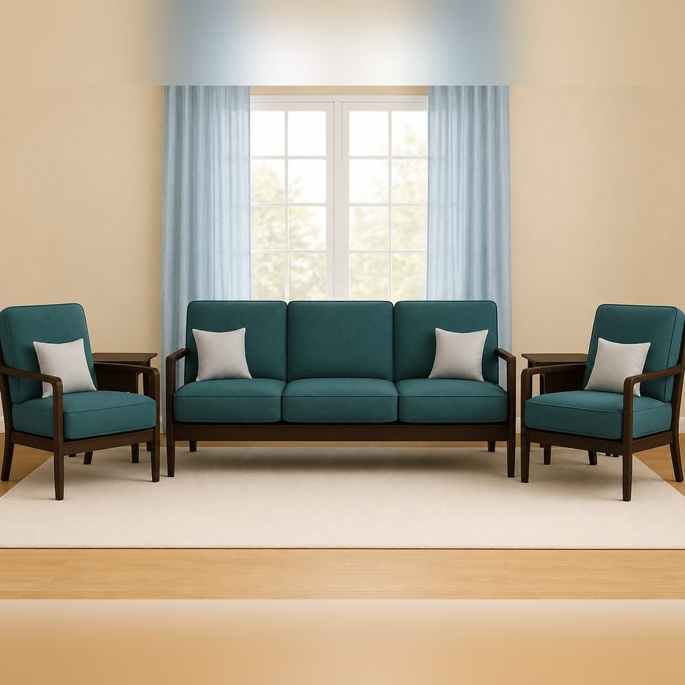 Kavi Teak-Frame Sofa Set