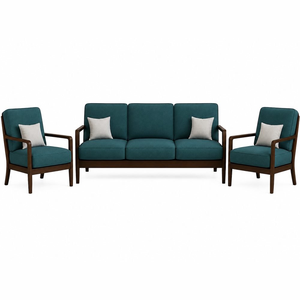 Kavi Teak-Frame Sofa Set