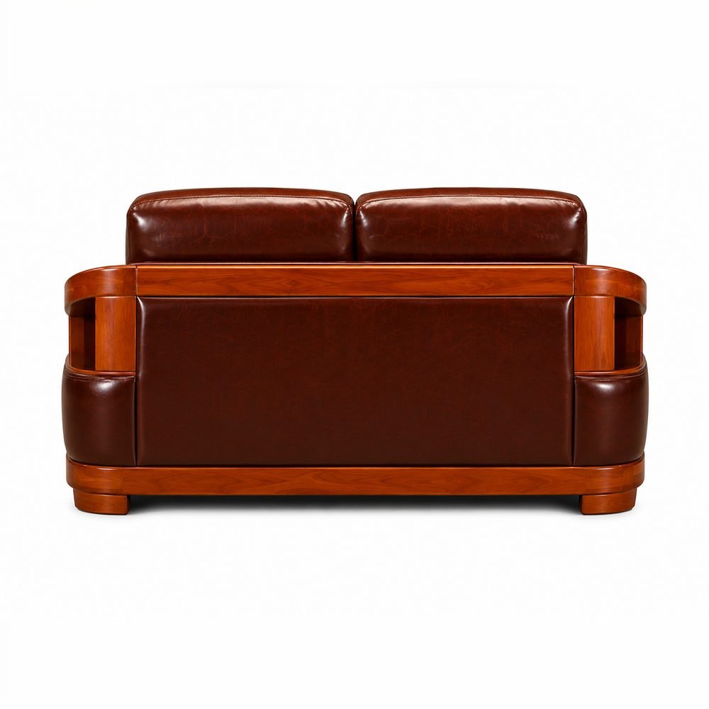 Maharana Teak Leather Sofa Set