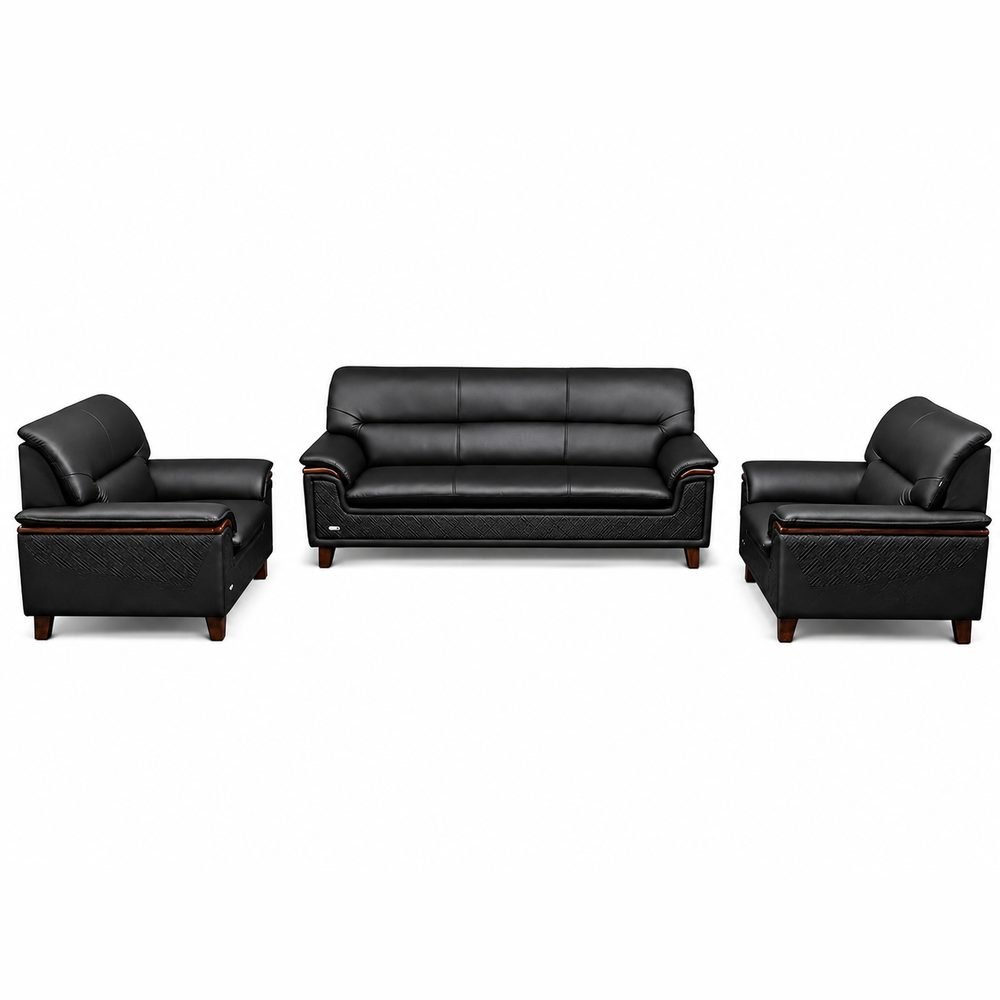 Onyx Leather Sofa Set