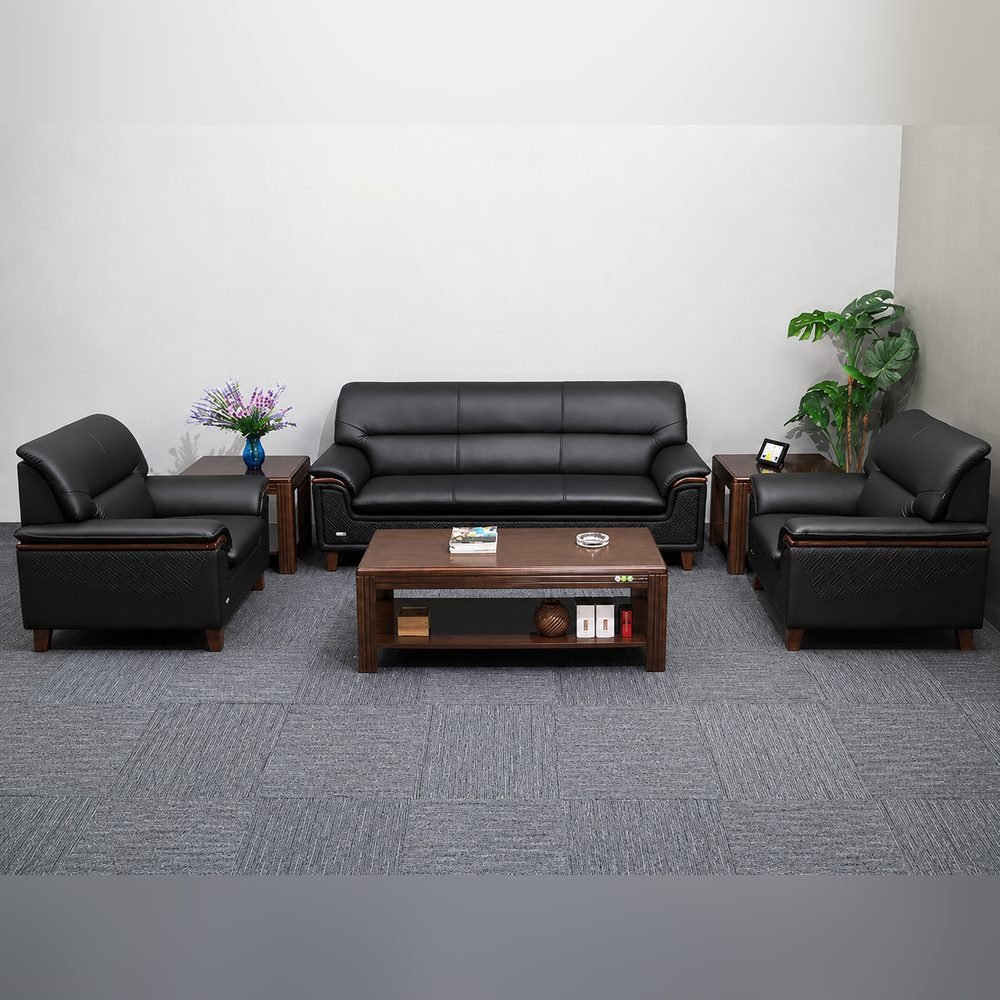 Onyx Leather Sofa Set