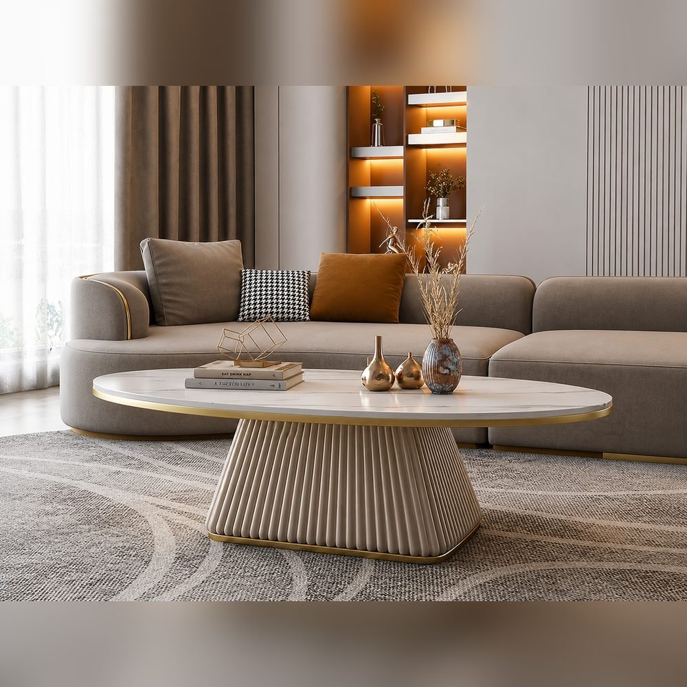 Plissé Oval Coffee Table