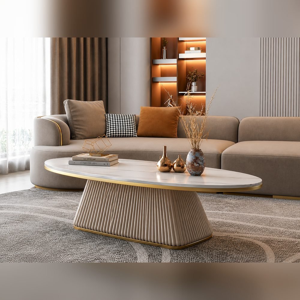 Plissé Oval Coffee Table