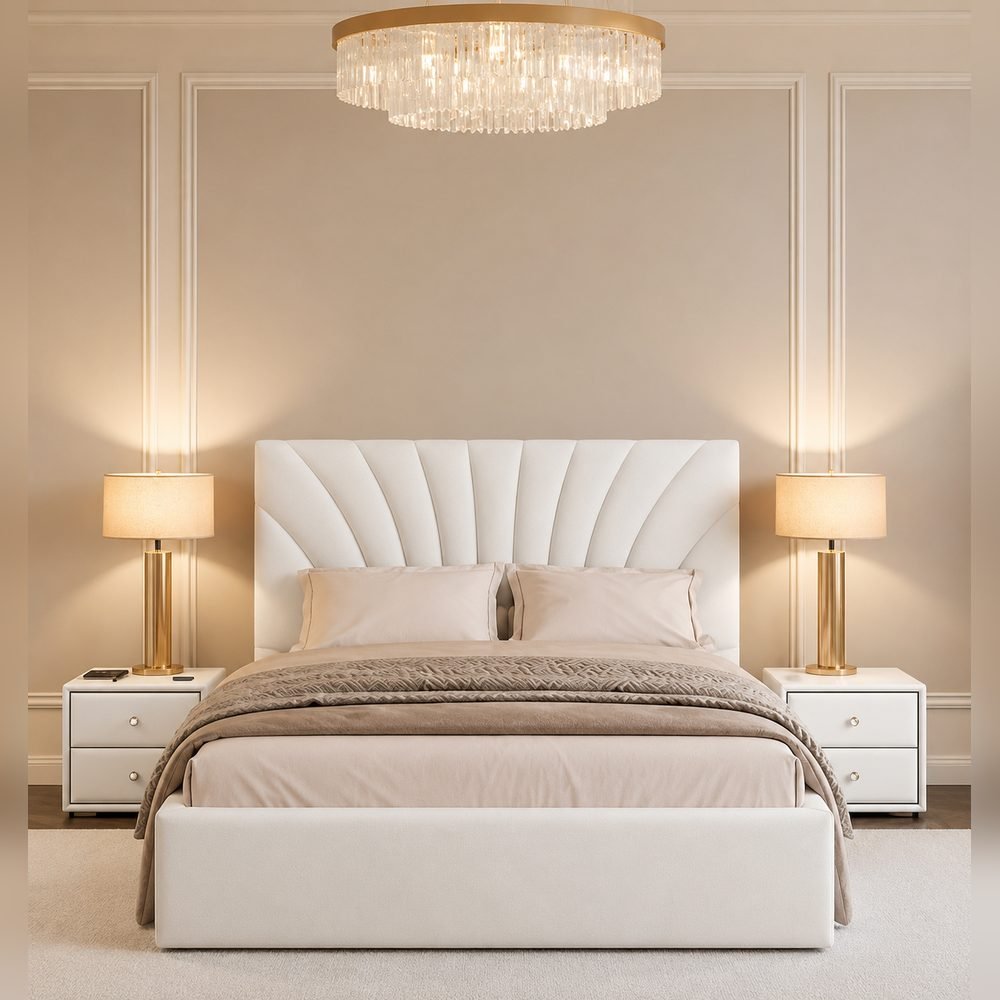 Solea Fan Velvet Bed