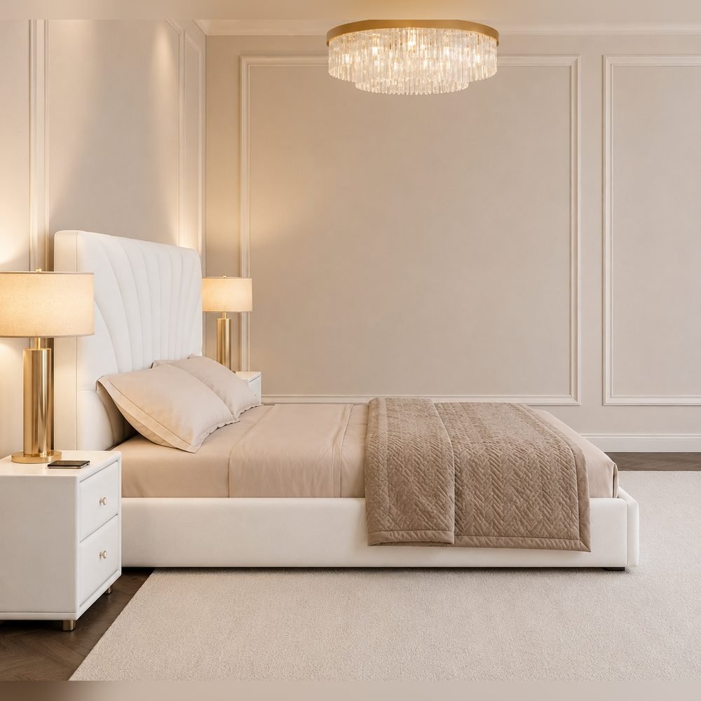 Solea Fan Velvet Bed