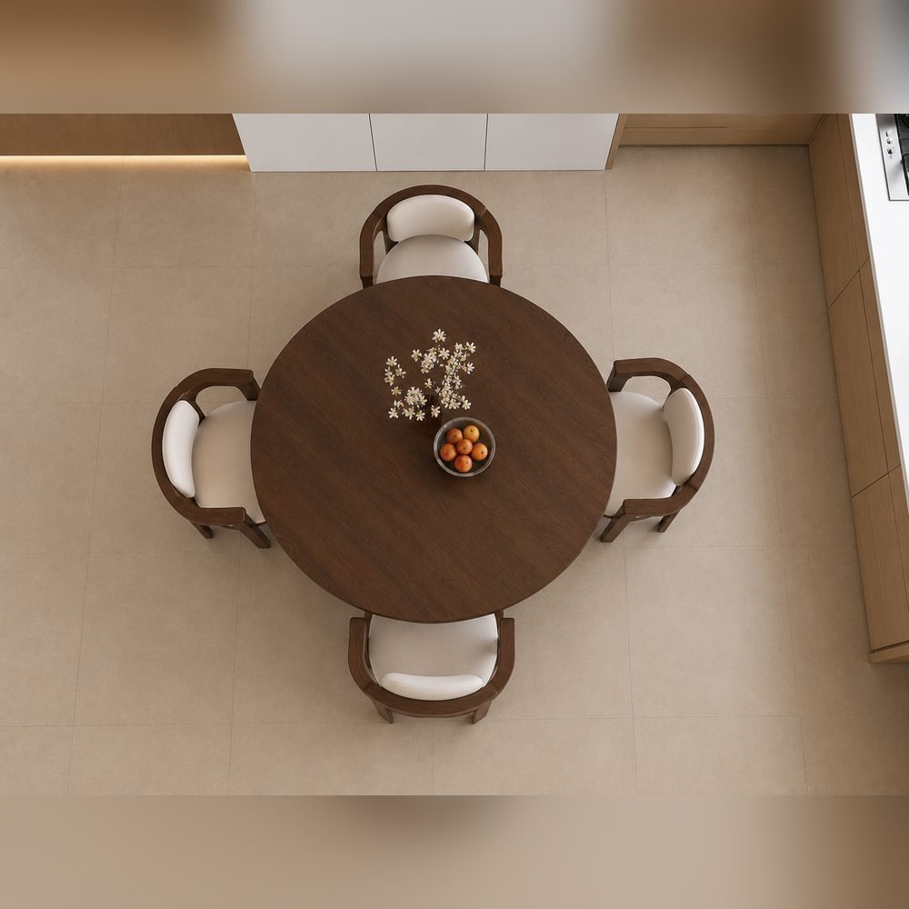 Tondo Walnut Dining Set