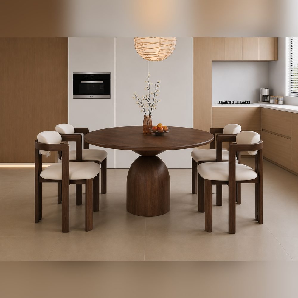Tondo Walnut Dining Set