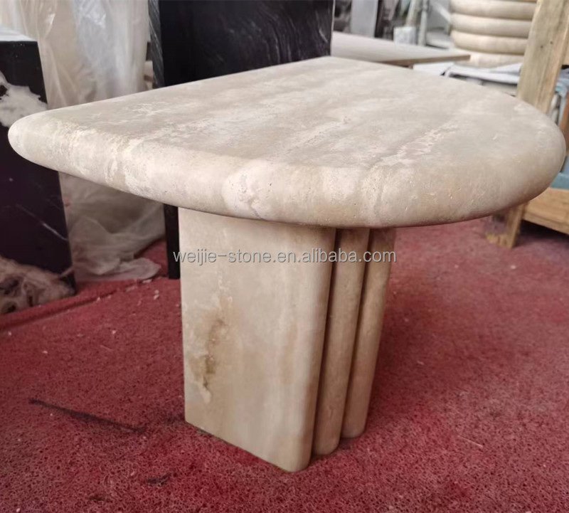 Travertine Round Coffee Table