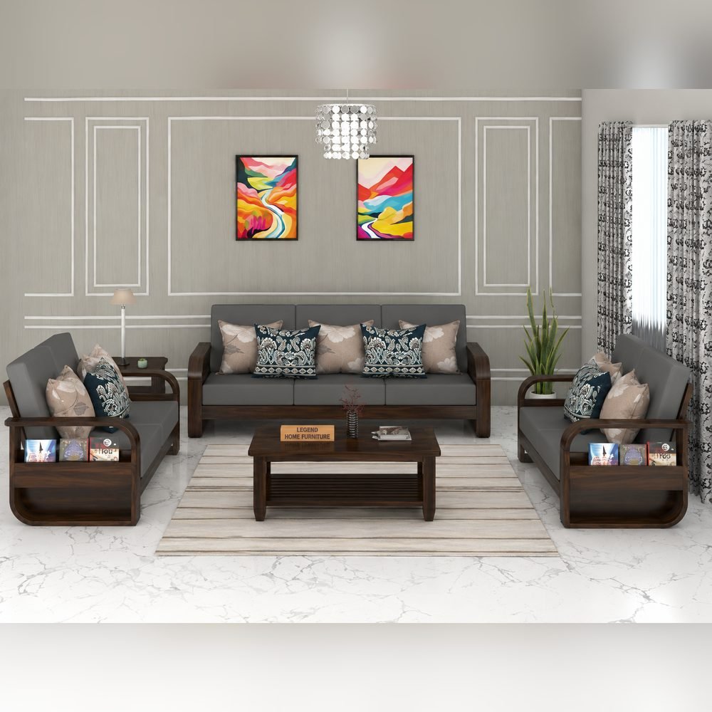 Veda Teak-Frame Sofa Set