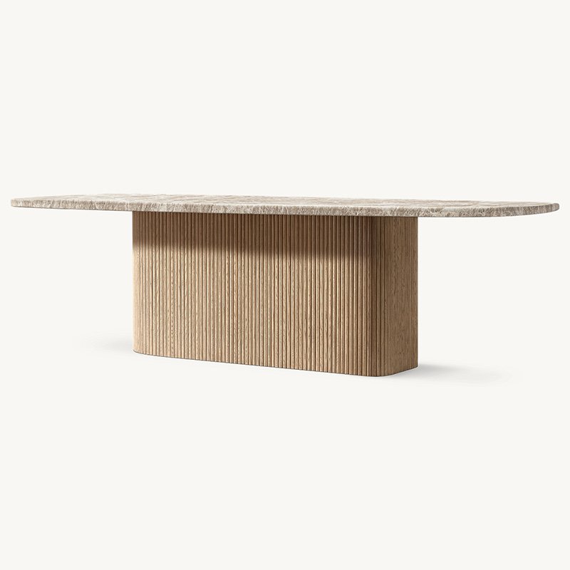 Wabi Oak Marble Dining Table
