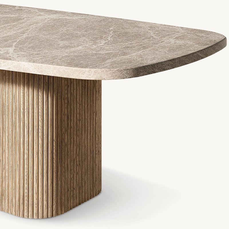 Wabi Oak Marble Dining Table