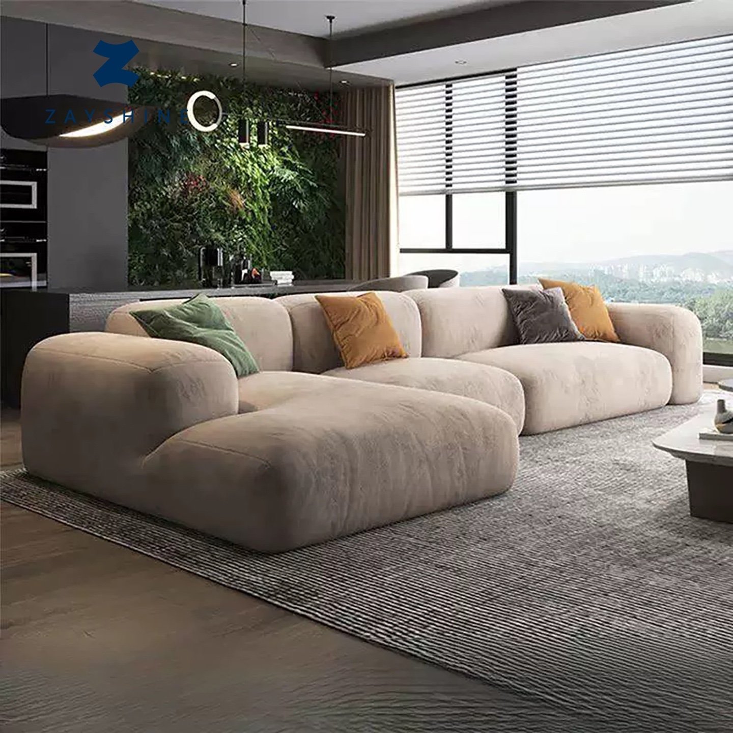Zaya Velvet L-Sofa